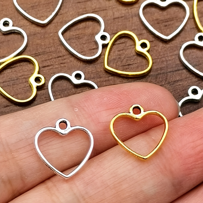 51pcs Small Heart Charm Pendants for Handmade Jewellery